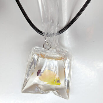 Ocean Salt Water Fish in a Bag Yellow Black Resin Necklace - Image 6