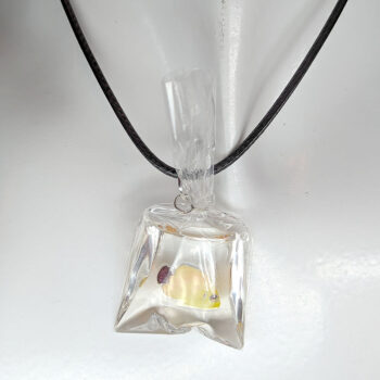 Ocean Salt Water Fish in a Bag Yellow Black Resin Necklace - Image 3