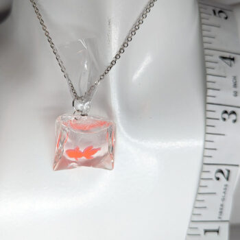 Fish in a Bag Orange Goldfish Fish Resin Necklace - Image 4