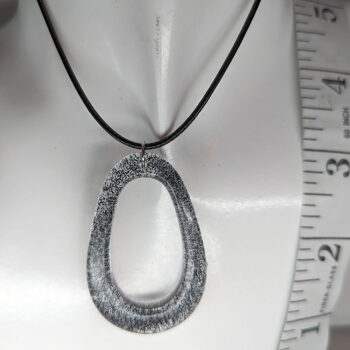 Black Glitter Large Double Teardrop Resin Necklace - Image 5