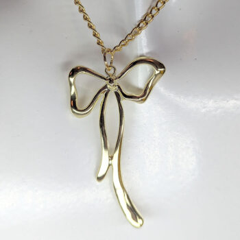 Gold Long Bow Necklace