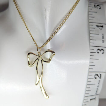 Gold Long Bow Necklace - Image 2