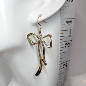 Long Bow Gold Earrings - Image 5