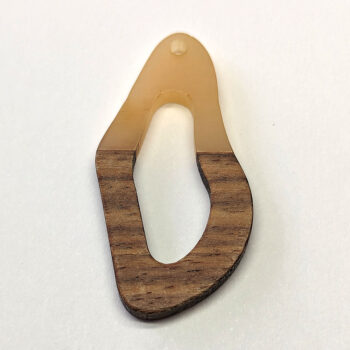 Cream Irregular Oval Geometric Light Wood Resin Pendant