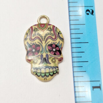 Cream Sugar Candy Skull Charm Gold - Image 2