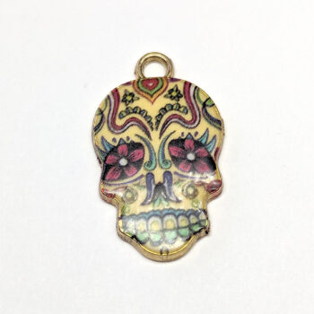 Cream Sugar Candy Skull Charm Gold