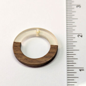 Clear Hollow Round Hoop Resin Geometric Wood Pendant - Image 5