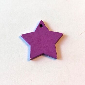 Purple Solid Star Wood Pendant