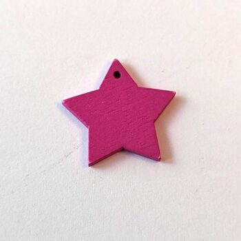 Hot Pink Solid Star Wood Pendant