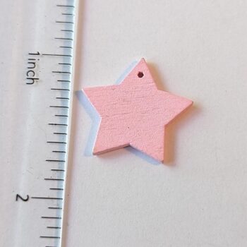 Pink Solid Star Wood Pendant - Image 2