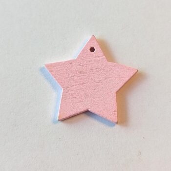 Pink Solid Star Wood Pendant