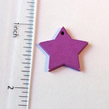 Purple Solid Star Wood Pendant - Image 2