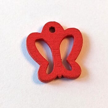 Red Minimalist Butterfly Wood Pendant