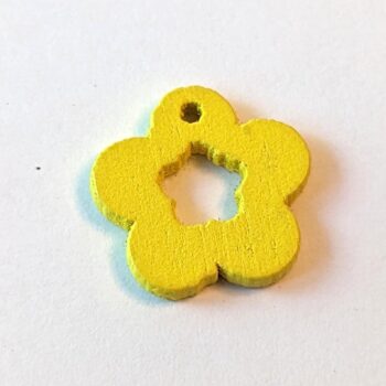 Yellow Minimalist Hollow Flower Wood Pendant