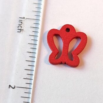 Red Minimalist Butterfly Wood Pendant - Image 2