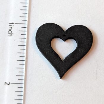 Black Chunky Hollow Heart Wood Pendant - Image 2