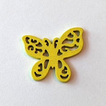 Butterfly Irregular Wings Laser Cut Yellow Wood Pendant