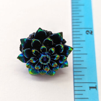 Colorful Black Chrysanthemum Flower Stud Earrings - Image 2