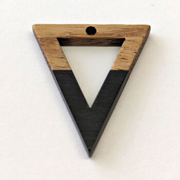 Black Hollow Triangle Resin Wood Pendant