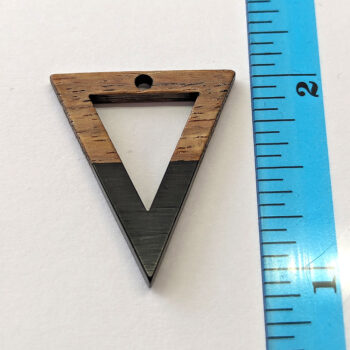 Black Hollow Triangle Resin Wood Pendant - Image 2