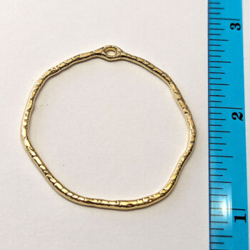 Large Irregular Round Hoop Connector Pendant Gold - Image 2