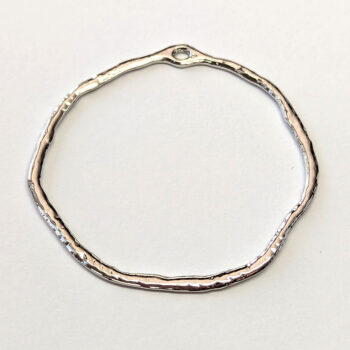 Large Irregular Round Hoop Connector Pendant Silver