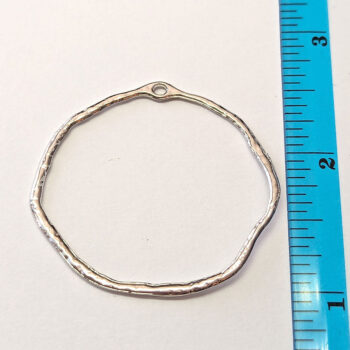 Large Irregular Round Hoop Connector Pendant Silver - Image 2