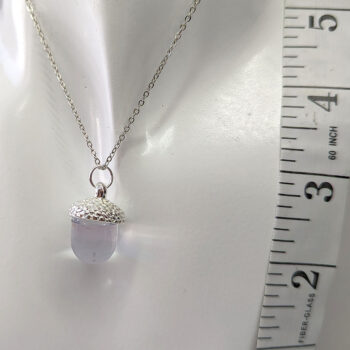 Silver Acorn Clear Resin Necklace - Image 3