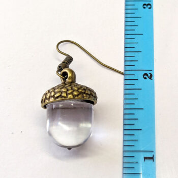 Bronze Acorn Clear Resin Earrings - Image 2