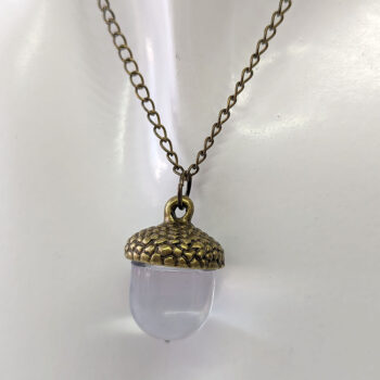 Bronze Acorn Clear Resin Necklace - Image 3