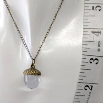 Bronze Acorn Clear Resin Necklace - Image 2