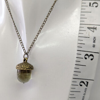 Bronze Acorn Clear Brown Marble Resin Necklace - Image 3