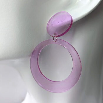 Colored Chunky Large Round Hoop Resin Earrings - Image 21