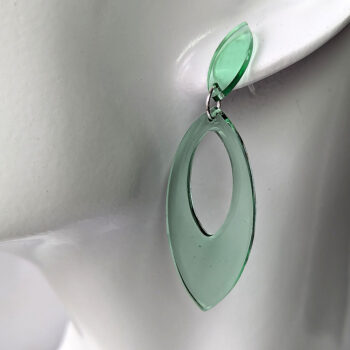 Colored Modern Sleek Hollow Oval Hoop Resin Earrings - Image 23