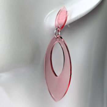 Colored Modern Sleek Hollow Oval Hoop Resin Earrings - Image 21