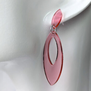 Colored Modern Sleek Hollow Oval Hoop Resin Earrings - Image 19