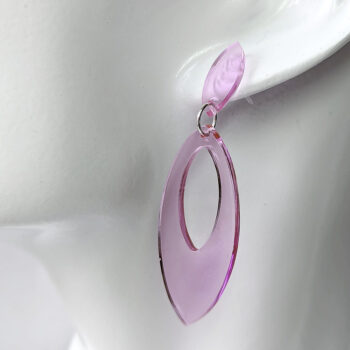 Colored Modern Sleek Hollow Oval Hoop Resin Earrings - Image 16