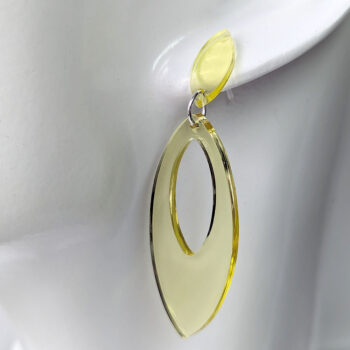 Colored Modern Sleek Hollow Oval Hoop Resin Earrings - Image 14