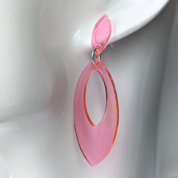 Colored Modern Sleek Hollow Oval Hoop Resin Earrings - Image 12