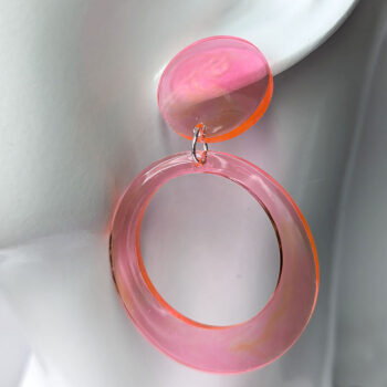 Colored Chunky Large Round Hoop Resin Earrings - Image 3