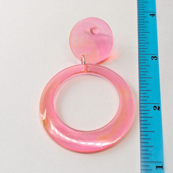 Colored Chunky Large Round Hoop Resin Earrings - Image 2