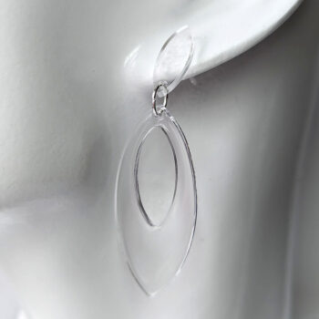 Colored Modern Sleek Hollow Oval Hoop Resin Earrings - Image 10