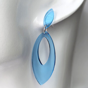 Colored Modern Sleek Hollow Oval Hoop Resin Earrings - Image 8