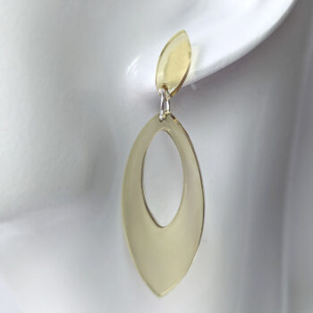 Colored Modern Sleek Hollow Oval Hoop Resin Earrings - Image 6