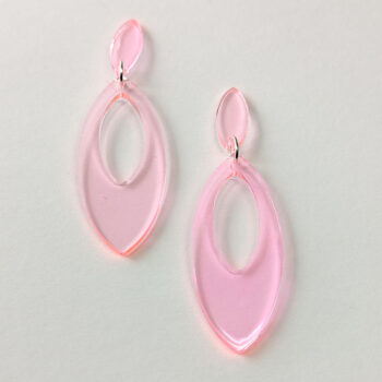 Colored Modern Sleek Hollow Oval Hoop Resin Earrings - Image 3