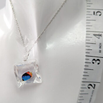 Ocean Salt Water Fish in a Bag Blue Orange Resin Necklace - Image 3