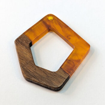 Brown Marble Hollow Irregular Resin Geometric Wood Pendant