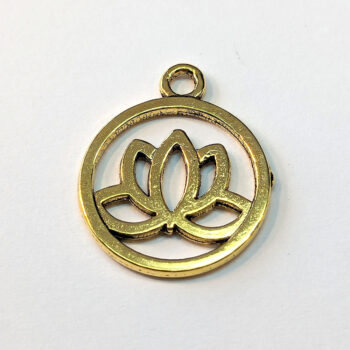 Lotus Flower Yoga Hoop Charm Antique Gold - Image 4