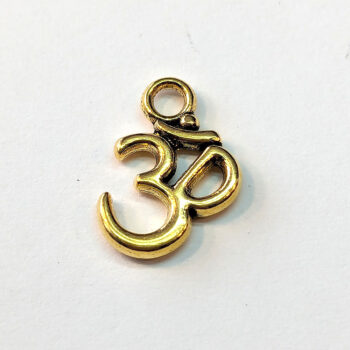 Small Om Charm Antique Gold