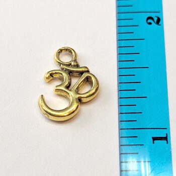 Small Om Charm Antique Gold - Image 2